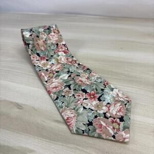 Tango By Max Raab Floral Pattern Necktie 100% Silk Vintage